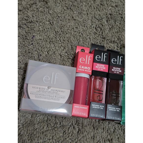 e.l.f. Cosmetics Face Makeup Bundle Setting Powder, Spray, Lips, Cheeks, Mascara - Picture 2 of 4